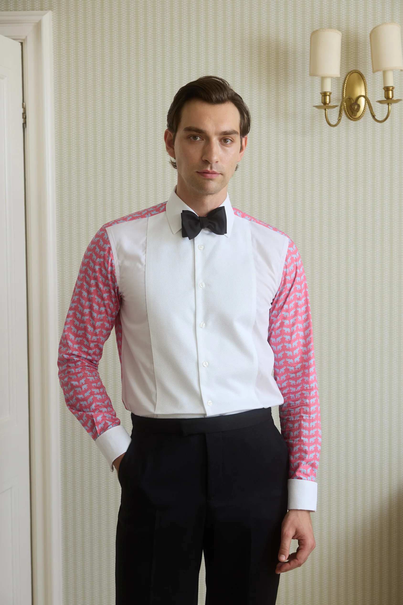 Coral Elephant Dress Shirt